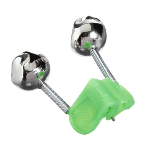 Green Outdoor Twin Bells Ring Fishing Rod Clamp Bite Lure Alarm - GhillieSuitShop