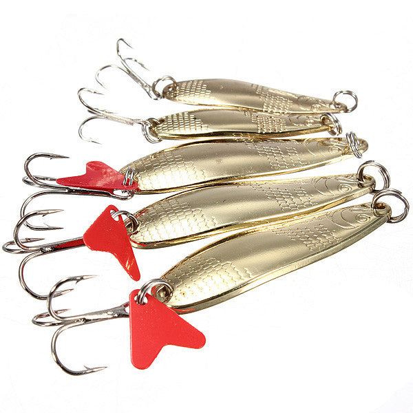 bass spoon lures Hard Lure Iron Copper Metal Sequins Bait Lure Bass Spoon Treble Hook