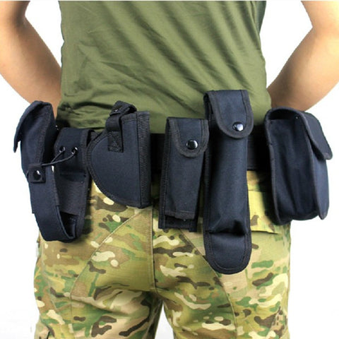 Tactical Belt With 9 Pouches Outdoor Utility Kit - GhillieSuitShop