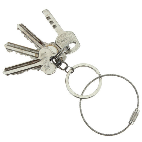 Stainless Steel Wire keychain Cable Key Ring Twist Barrel - GhillieSuitShop