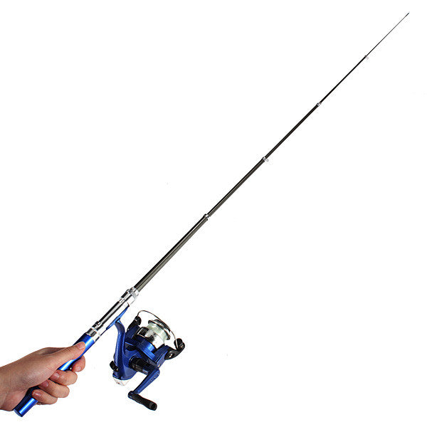 Mini Telescopic Portable Pocket Pen Fishing Rod Reel+Nylon Line