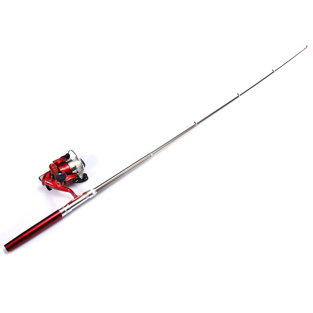 Fly Rod kit Mini Fishing Rod Portable Pocket Telescopic Pole Pen Shape  Folded Fishing Rod with Reel Wheel for Outdoor River Lake Fishing Fishing  Rod (Color : B), Rod & Reel Combos 