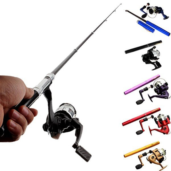 compact fishing pole NickStick Mini Rod metal fishing reel ensures smooth wire exit Mini Telescopic Portable Pocket Pen