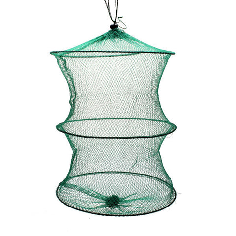 buy fishing net cage Folding Round Metal Frame Nylon Mesh Crab Fish Fishing Landing Net-Gre – ghilliesuitshop