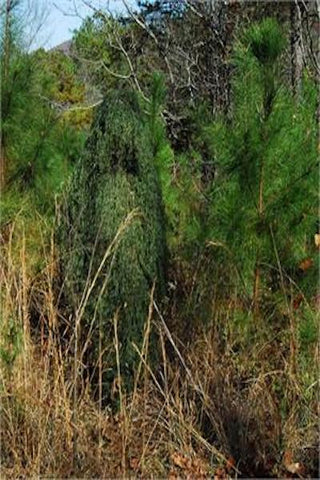 Leafy Green Ghillie Suit Poncho Jute Thread