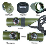 Outdoor Survival 7 in 1 multi-function Compass Whistle - GhillieSuitShop