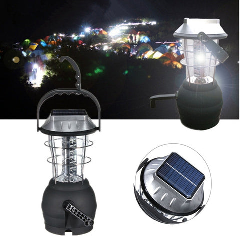 Outdoor Solar 36LEDS Hand Crank Dynamo Camping Lantern Light Lamp - GhillieSuitShop