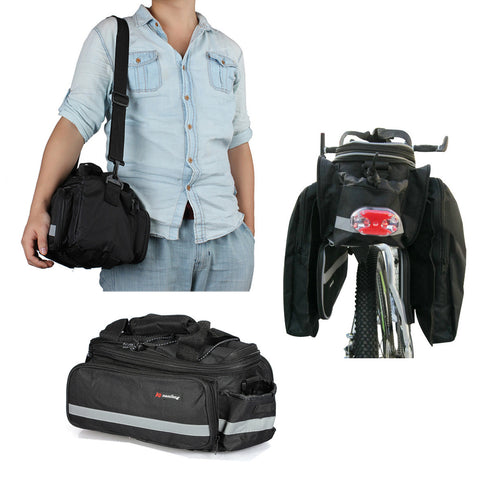 Mountain Bicycle Pannier Saddle Rear Rack Seat Expandable Travel Bag - GhillieSuitShop