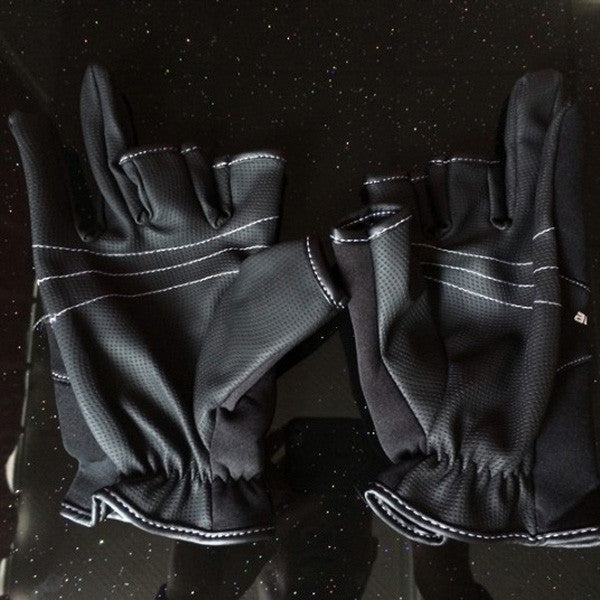 Fishing Gloves Cut 3 Fingerless Jigging Fishing Stretch Gloves