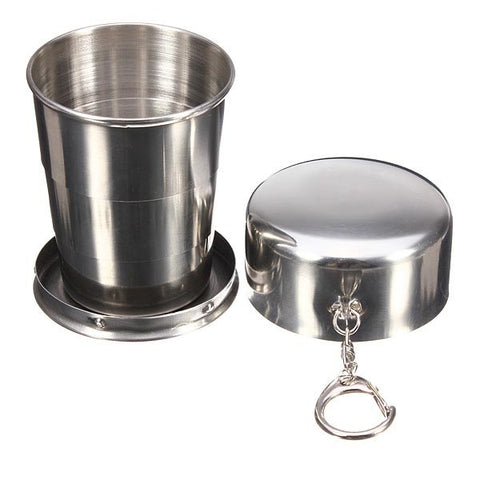 140ml 4oz Stainless Steel Portable Folding Telescopic Travel Cup - GhillieSuitShop