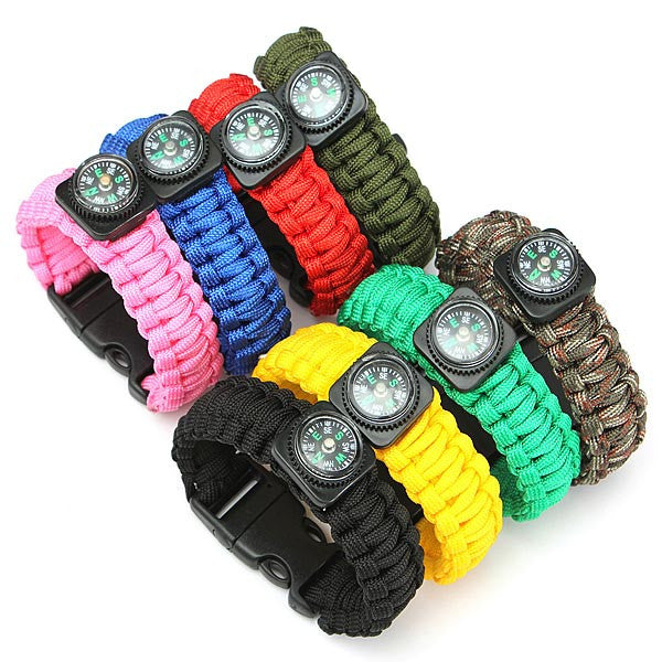 2/4/8pcs High Quality 550 Paracords Outdoor Curved Emergency Tool Side  Release Buckle Survival Whistle Buckles Paracord Accessories Bracelet Strap  8PCS STYLE 1 