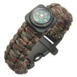Tactical Paracord Outdoor Survival Bracelet Buckle Band Compass Whistle - GhillieSuitShop