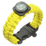 Tactical Paracord Outdoor Survival Bracelet Buckle Band Compass Whistle - GhillieSuitShop