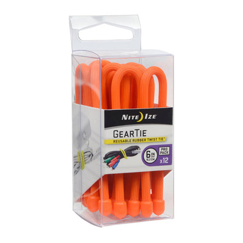 Gear Tie ProPack 6" - Bright Orange 12-pk - GhillieSuitShop