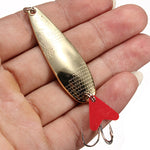 Hard Lure Iron Copper Metal Sequins Bait Lure Bass Spoon Treble Hook - GhillieSuitShop