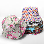 Women Cotton Floral Fishing Hat Boonie Bucket Summer Sun Cap Outdoor - GhillieSuitShop